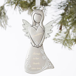 Personalized Silver Metal Angel Memorial Ornament