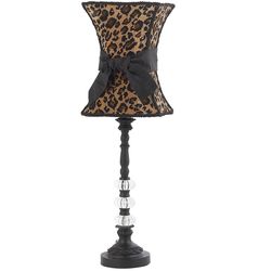 Black 3 Glass Ball Lamp with Leopard Shade