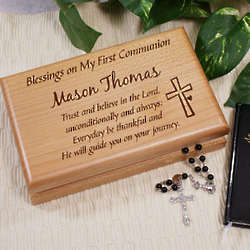 Engraved First Communion Valet Box