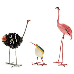 Whimsical Seedpod Bird Sculpture