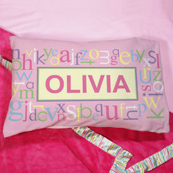 Personalized Pink Alphabet Name Pillow