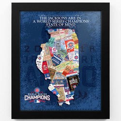 Personalized Chicago Cubs World Champions Framed Art Print