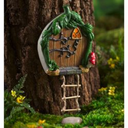 Miniature Fairy Garden Solar Door with Ladder