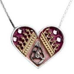 Violet Red Sterling Silver Heart Necklace