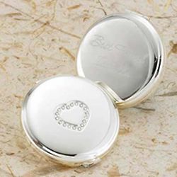 Personalized Sweetheart Silver Plated Compact