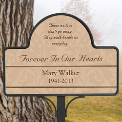Forever in Our Hearts Memorial Magnet for Garden Stake