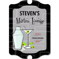 Martini Lounge Personalized Bar Sign