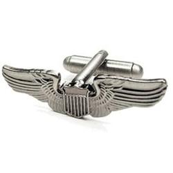 Silver-Plated Aviator's Wings Cufflinks