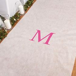 Personalized Monogram Aisle Runner in Hot Pink