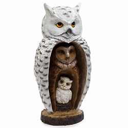 Stacked Owl Family Garden Sculpture