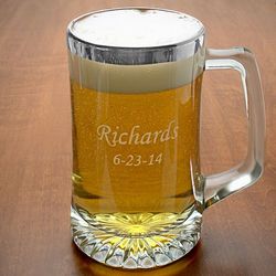 Silver Rimmed Personalized Beer Mug