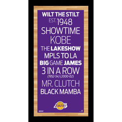 Los Angeles Lakers Framed Subway Sign