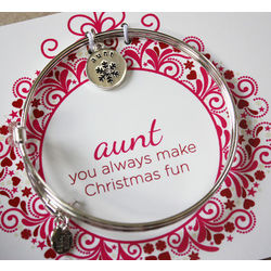Aunt Christmas Bangle Bracelet