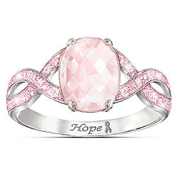 Dazzling Hope Breast Cancer Awareness Gemstone Ring