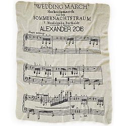 Personalized Wedding March Musical Score Throw Blanket