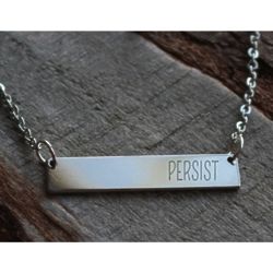 Personalized Persist Bar Necklace