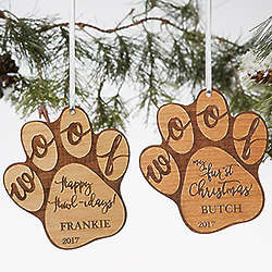 Personalized Happy Howl-idays Dog Ornament