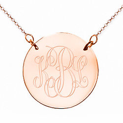I Couldn't Say I Do Without You Monogram Rose Gold Disc Necklace