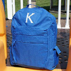 Embroidered Initial Backpack
