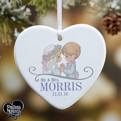 Personalized Precious Moments Heart Wedding Ornament