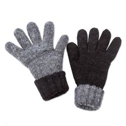 Black Smoke Alpaca Reversible Gloves