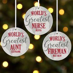 Personalized World's Greatest Round Ornament
