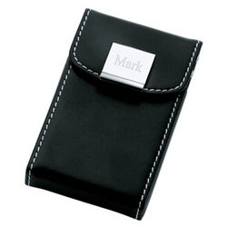 Black Leather Business Card Case