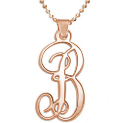 Monogrammed 18k Rose Gold Plated Single Initial Necklace