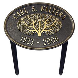 Personalized Aluminum Memorial Marker in Black and Gold Finish