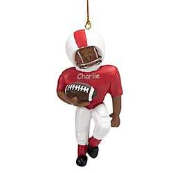 Personalized African American Football Player Ornament