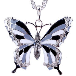 Monochromatic Crystal Butterfly Necklace
