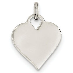 Engraved Monogram Sterling Silver Silver Heart Charm