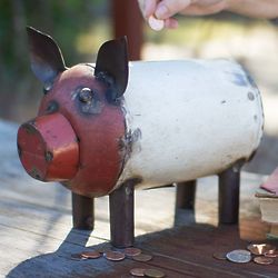 Recycled Metal Piggy Bank