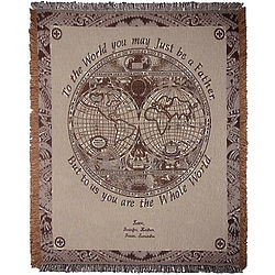 Large Personalized Map of the World Throw for Dad