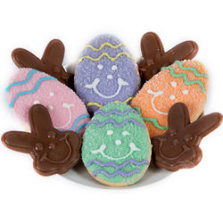 Sugar Sprinkled Egg Cookie and Milk Chocolate Bunny Gift Box