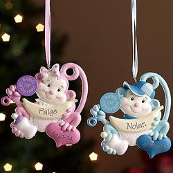 Personalized Baby's 1st Christmas Monkey Ornament