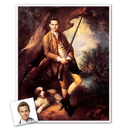 William with His Dog Personalized Classic Painting Print