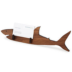 Shark Wooden Business Card Holder