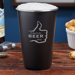 Personalized Here for the Beer Stainless Steel Pint Glass