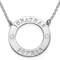 Sterling Silver Personalized Necklace with Swarovski Crystals