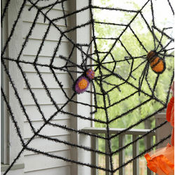 Giant Spider Web with Sparkly Spiders