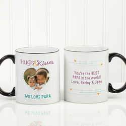 Hugs and Kisses Personalized Photo Coffee Mug