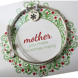 Personalized Christmas Mother Bangle Bracelet