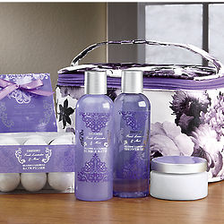 Lavender Floral Print Bath Set