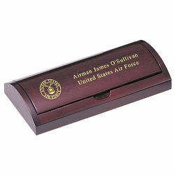 Ballpoint and Rollerball Pens in Personalized Air Force Wood Box