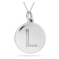 Alphabet L 14K White Gold Pendant