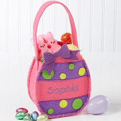 Pink Easter Egg Personalized Treat Bag