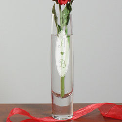 Engraved Romantic Bud Vase