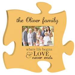 Personalized Love Never Ends Puzzle Piece Photo Frame