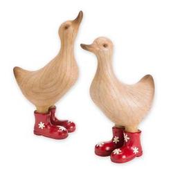Small Ducklings in Rain Boots Sculptures